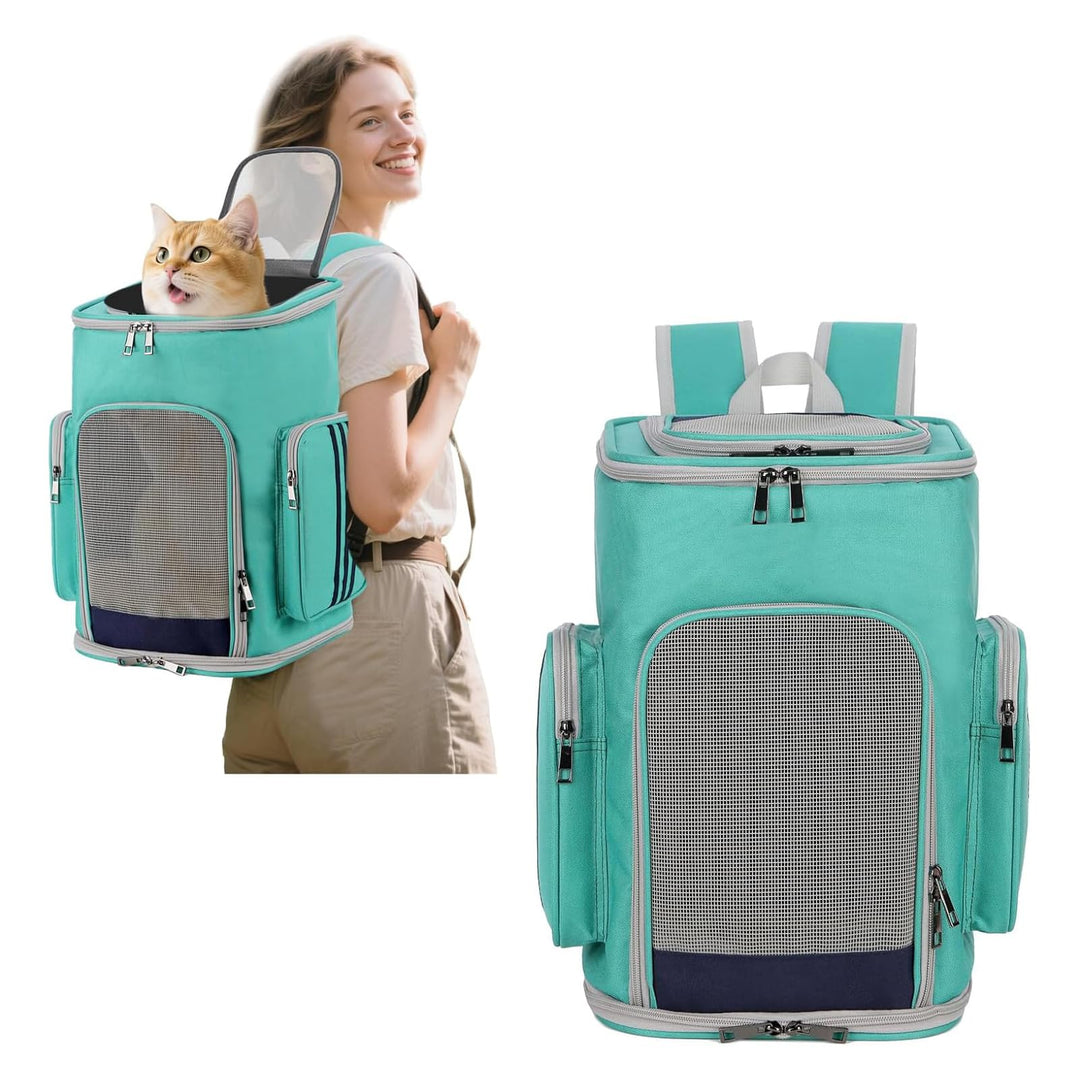 PETCUTE Haustier Rucksack für Hund und Katzen, Faltbare Hunderucksack Katzenrucksack mit Verstellbar