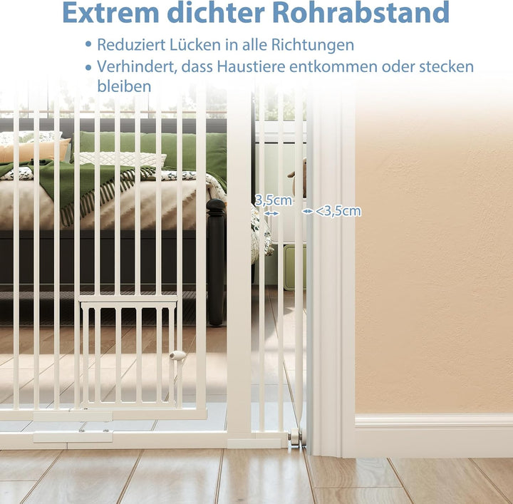 COSTWAY Türschutzgitter Hunde, Absperrgitter ganz hoch, 77-104 cm x 150 cm, Schutzgitter mit Kleiner