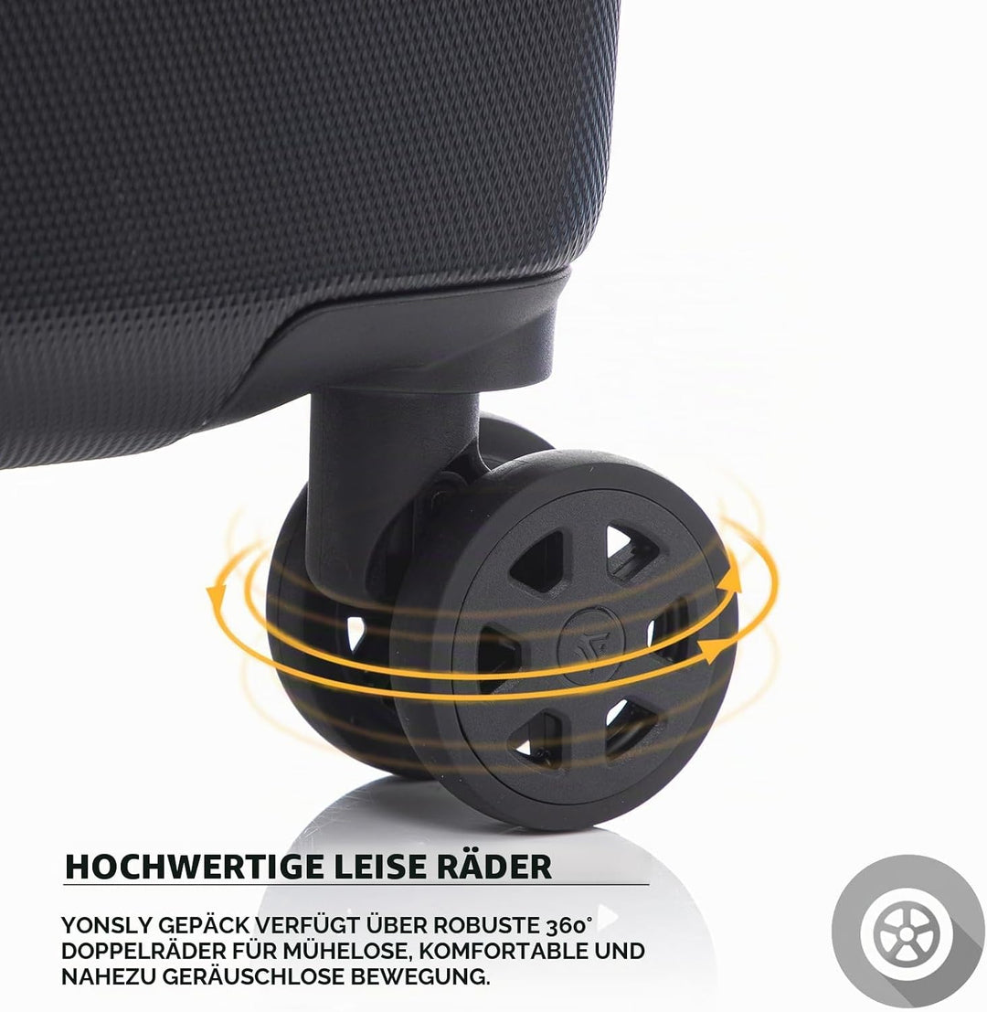 Trolley Koffer Suitcase, Reisekoffer, Rollkoffer Handgepäck, Hartschalenreisekoffer mit 4 Rollen 360