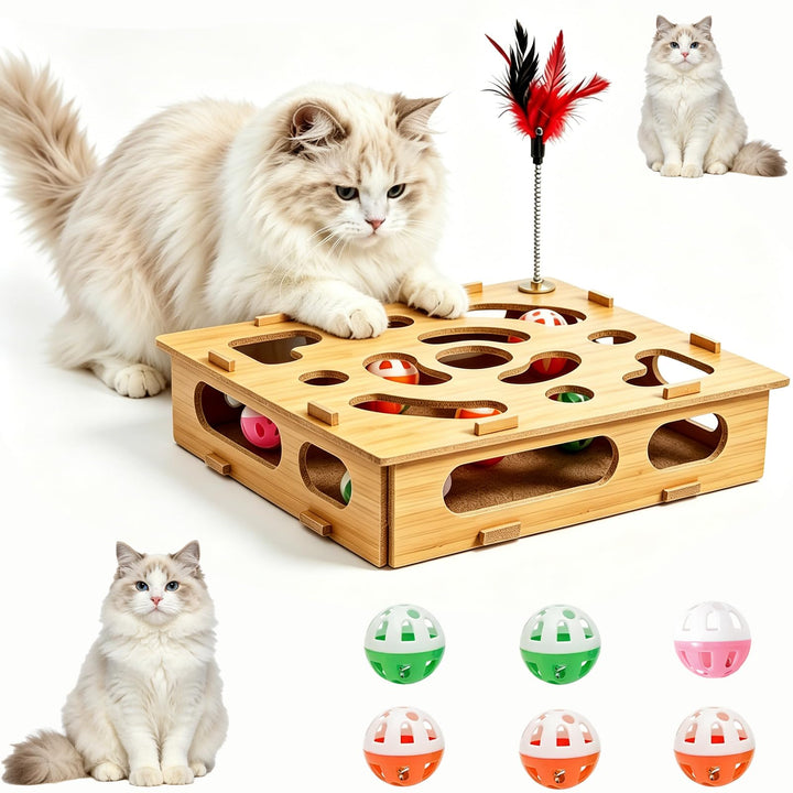 8 Stück Katzenkratzpuzzle Anreicherungsbox,Beschäftigungsbox Krallenfeile Katzen,Interaktives katzen
