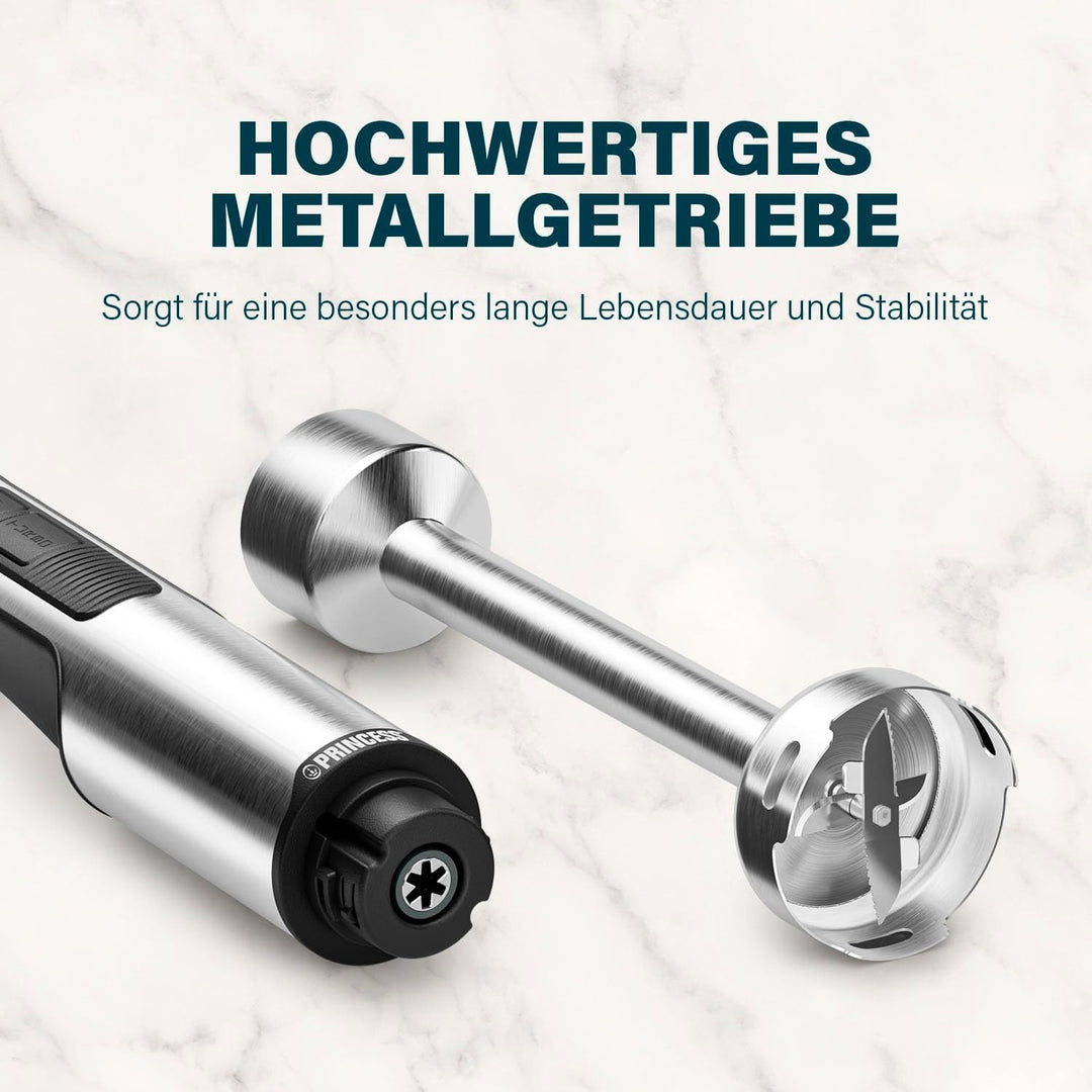 Princess Edelstahl-Stabmixer Prof XXL, 1500W, 50cm Extra-Langer Stab, 5 Geschwindigkeiten, Turbofunk