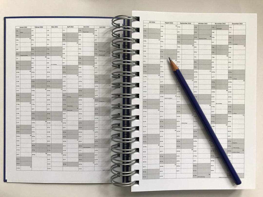 Der KLEINE DICKE - DIN A5 Kalender 2025 - schwarz - 400 Seiten - jeder Tag 1 volle Seite Platz Hellg