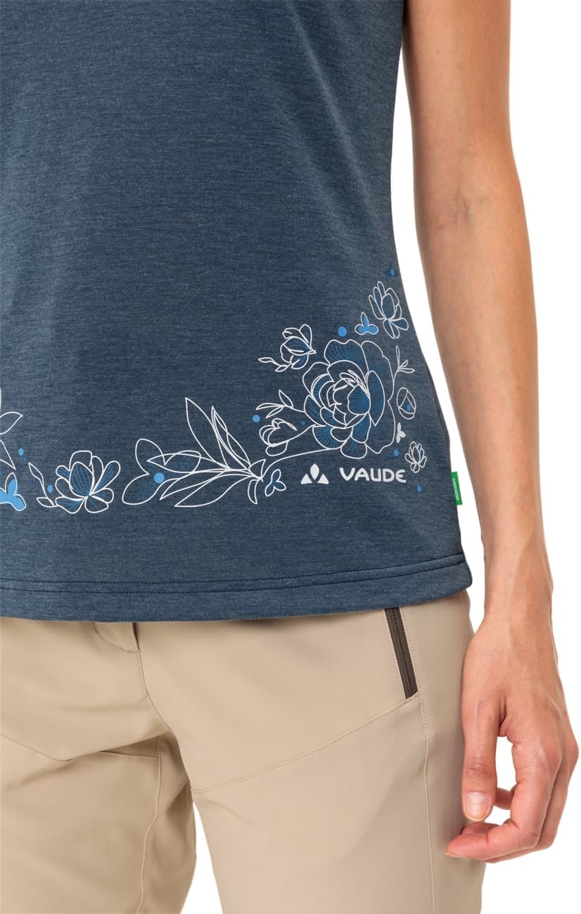 VAUDE Damen Women's Skomer Print T-Shirt Ii T-Shirt (1er Pack), Dark Sea Uni