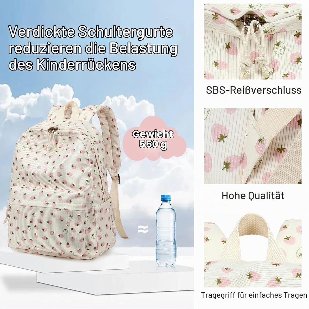 LOIDOU Rucksack für Teenager Mädchen Bookbags Kinderrucksack Kinder Schulrucksack mit Lunchpaket Fed