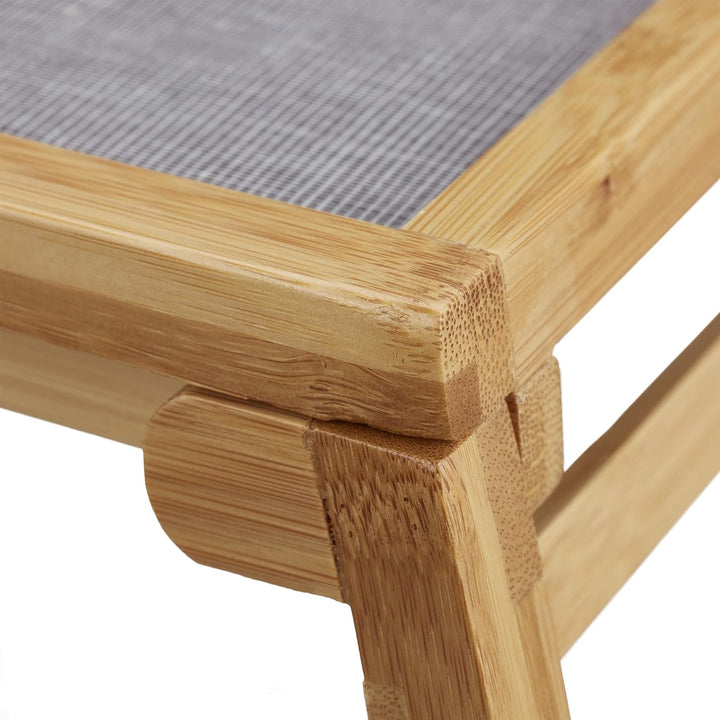 Relaxdays Türstopper Betttablett Bambus, klappbare Beine, erhöhter Rand, Frühstückstablett Bett, HxB