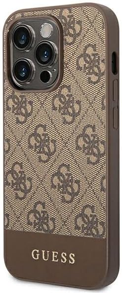 Guess GUHCP14LG4GLBR Schutzhülle für iPhone 14 Pro 6, 2,5 cm (1 Zoll), braune Hartschale, 4G Stripe
