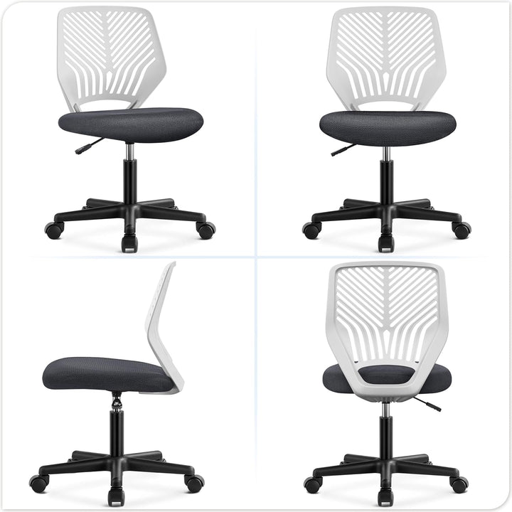 Yaheetech Bürostuhl Ergonomisch Schreibtischstuhl ohne Armlehnen Drehstuhl mit Rücklehne Arbeitsstuh