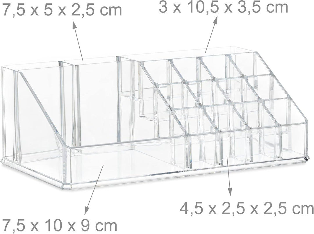 Relaxdays 1 x Make Up Organizer mit Schubladen, stapelbarer Schmuckkasten für Make Up, Acryl Schmink