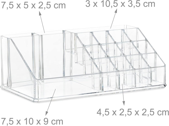 Relaxdays 1 x Make Up Organizer mit Schubladen, stapelbarer Schmuckkasten für Make Up, Acryl Schmink