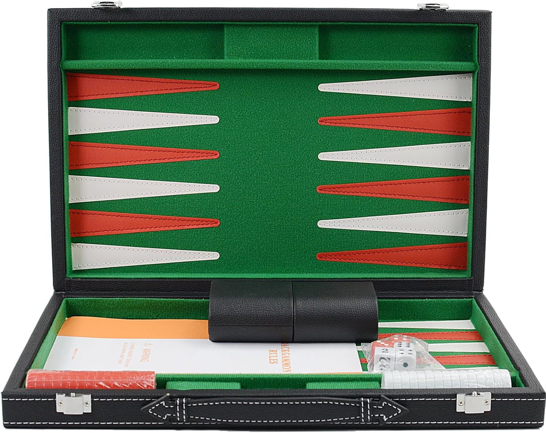 Backgammon Set 15" Klassisches Backgammon Brettspiel Tragbares Reise Strategie Backgammon Spiel Set