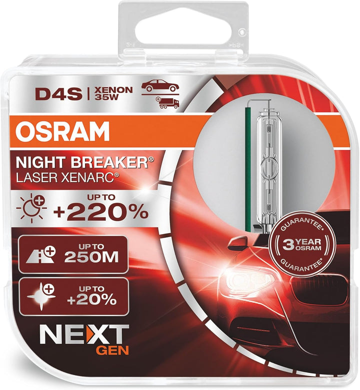 OSRAM XENARC NIGHT BREAKER LASER D4S Next Generation, +220 % mehr Helligkeit, HID Xenon-Scheinwerfer