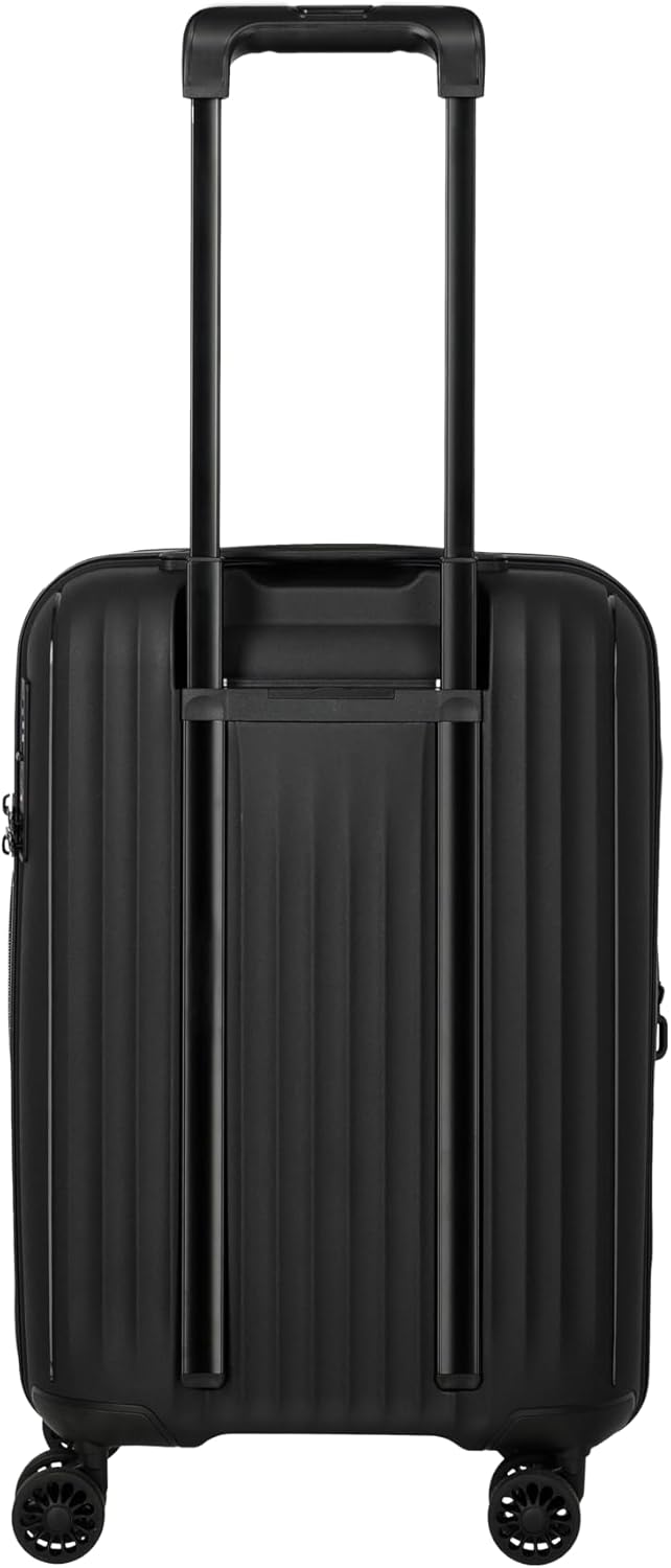 Travelite Skymate 4-Rad Handgepäck Trolley mit Dehnfalte, Handgepäck 55 cm Schwarz, Schwarz