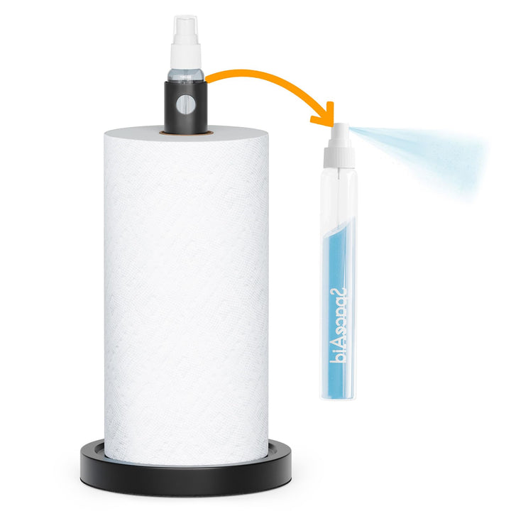 SpaceAid 2-in-1-Papierhandtuchhalter mit Sprühflasche, Arbeitsplatten-Papierhandtuchhalter Ständer m