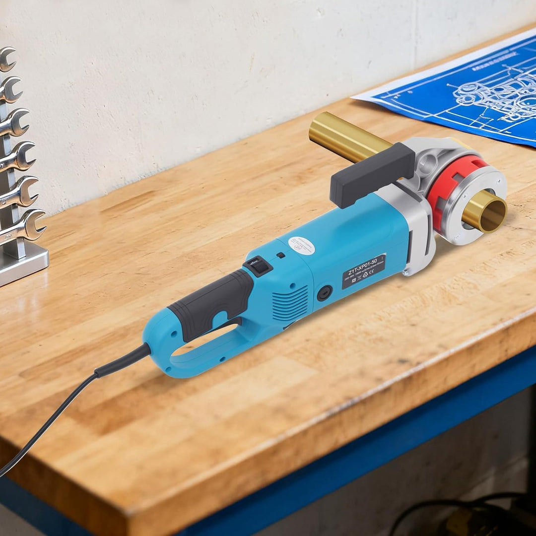 Elektrische Gewindeschneidmaschine 2300W mit 6 Matrizen Rohrschneider Blau, Blau