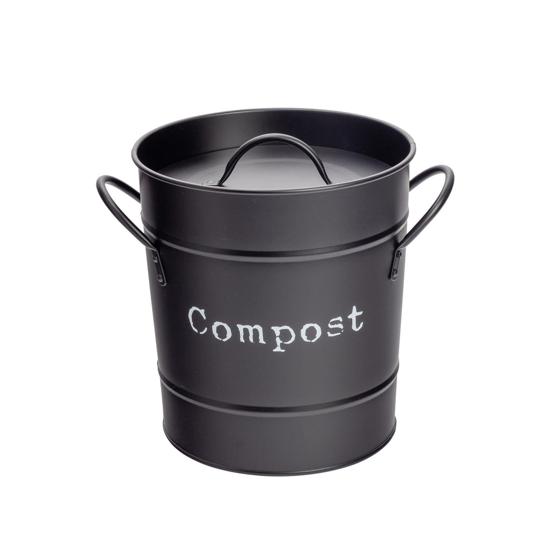 Harbour Housewares Vintage Metal Küchenkompostbehälter - Schwarz, Schwarz