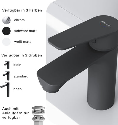 AM.PM Hit Waschtischarmatur mit Einhebelmischer, SoftMotion Keramikkartusche 30mm, Neoperl Aerator,