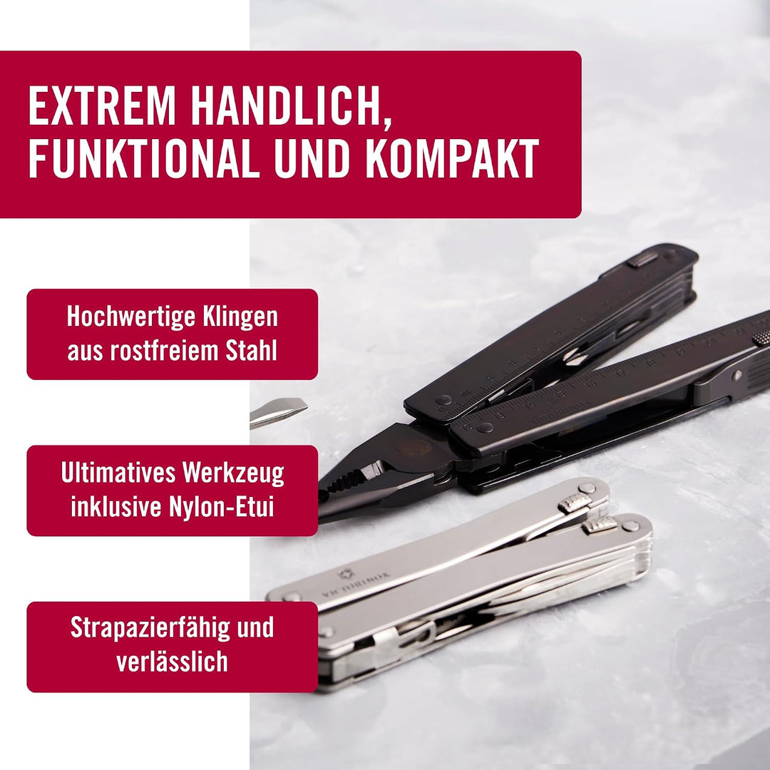 Victorinox Multifunktionstool, Swiss Tool BS mit Nylon-Gürteletui, Taschen Werkzeug, 27 Funktionen,