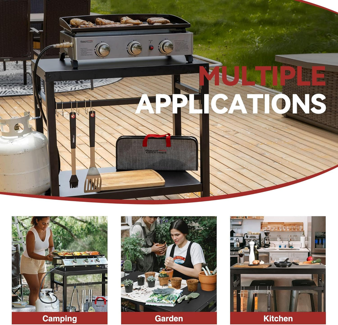 Royal Gourmet Grillwagen Grilltisch Outdoor Beistelltisch Garten Trolley Outdoorküche Multifunktione