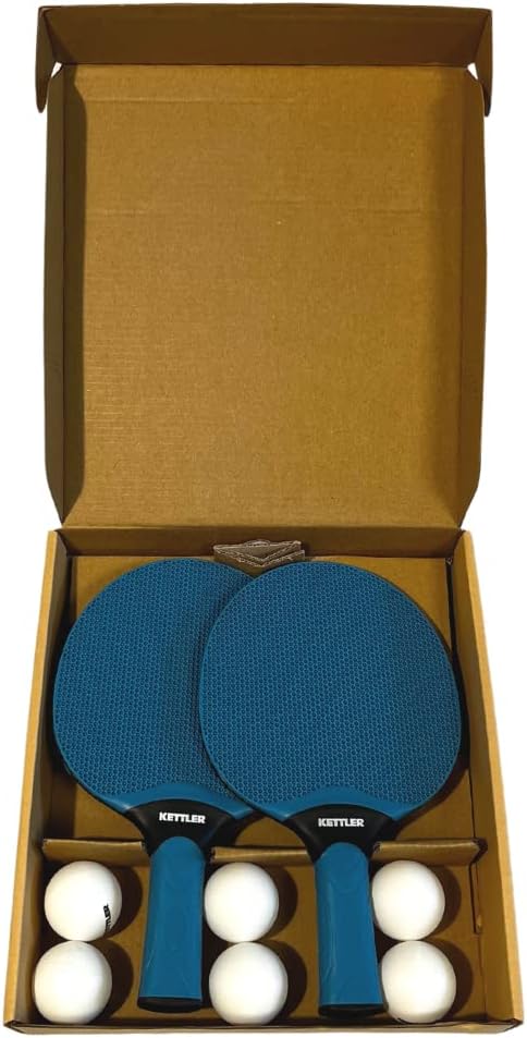 KETTLER Outdoor Tischtennisschläger Set I 2 wetterfeste Schläger I Inklusive 6 Bälle