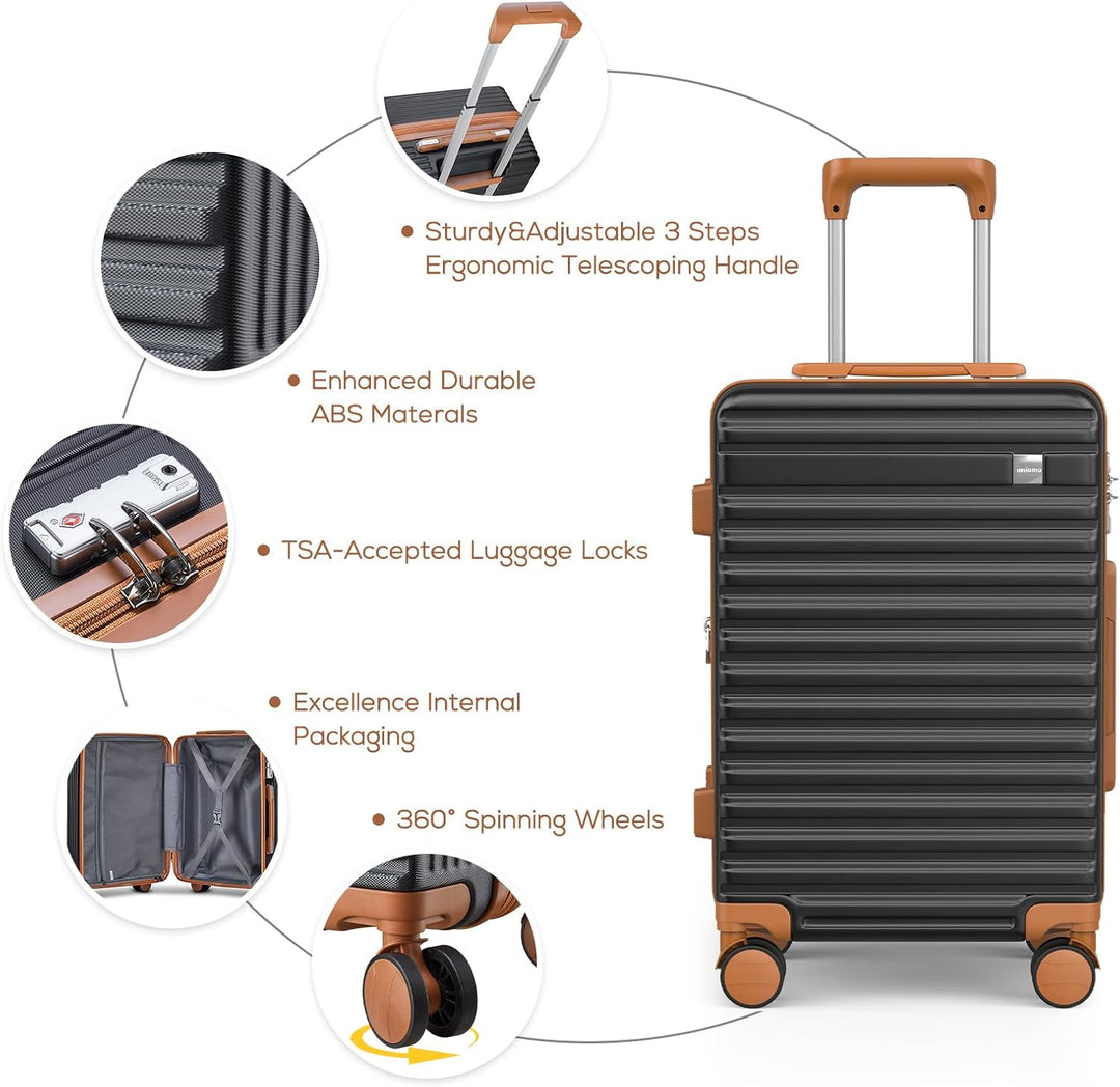 Joyway Hartschalen Koffer Set 3 Stück,Handgepäck Reisekoffer 4 Rollen Leicht, Rollkoffer mit Trolley