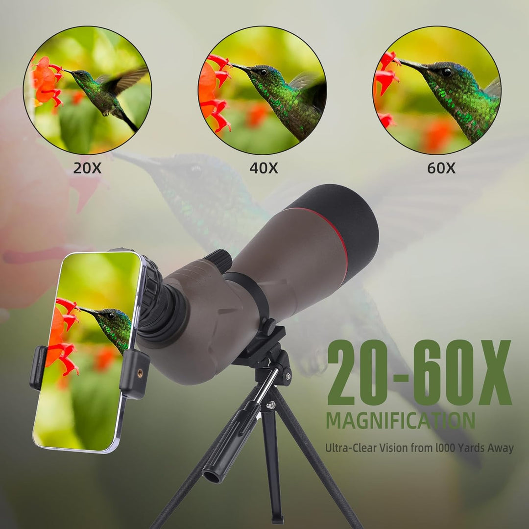 HD Spektiv Sportschützen mit Stativ- und Smartphone-Adapter, Zoom Bak4 Prism FMC Lens 45-Grad-abgewi