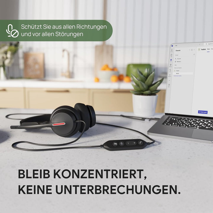 Yealink UH46 USB Stereo Headset mit Mikrofon Schnurgebundenes Büro Headset | Teams Dual Kopfhörer mi