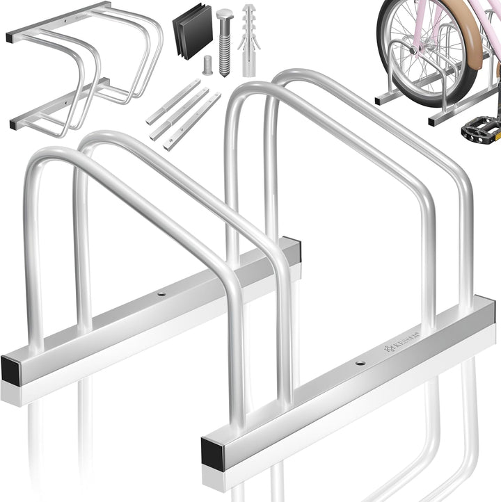 KESSER® Fahrradständer für 2 Fahrräder inkl. Parkschild | Mehrfachständer mit 37cm Radabstand für 30