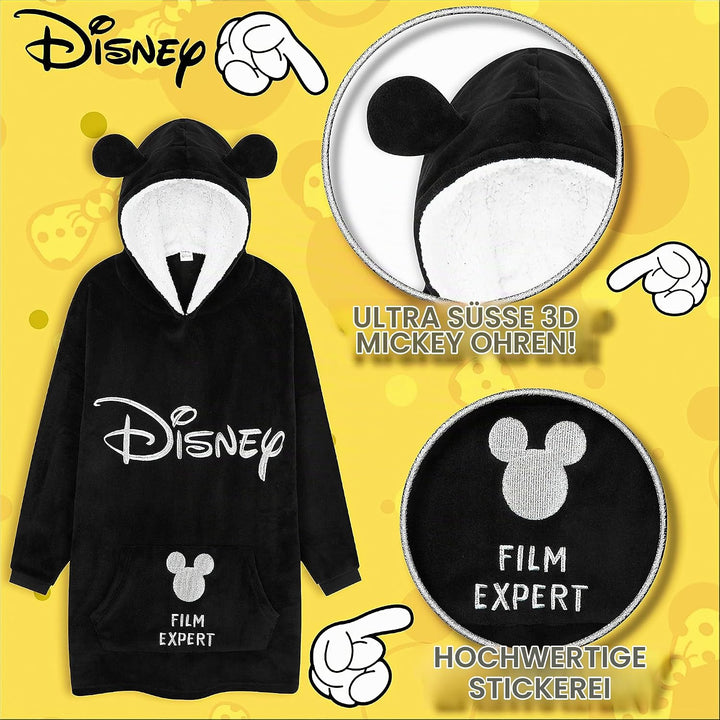 Disney Stitch Kapuzenpullover Mädchen, Übergrosse Hoodie Decke Kinder mit Sherpa-Kapuze und Kängurut