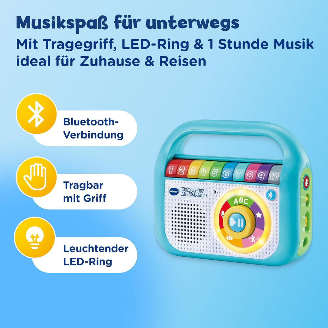 VTech Baby Mein erster Musik-Player – Mit 40 Liedern, Bluetooth- und Aufnahmefunktion – Für Kinder v
