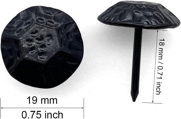 Let's Decorate 100 Stück D19 mm Polsternägel, schwarze Schildkröte, dekorative Reissnägel für Sofa,