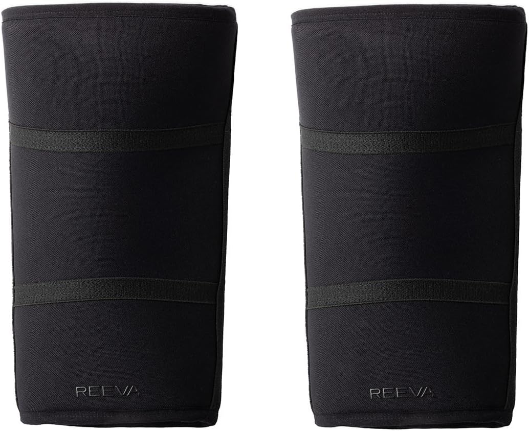reeva Unisex-Adult Powerlifting Sleeves-7mm Knee Sleeve L Schwarz, L Schwarz