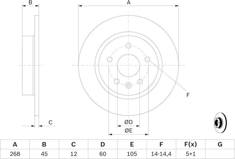 Bosch BD2196 Bremsscheiben - Hinterachse - ECE-R90 Zertifizierung - zwei Bremsscheiben pro Set