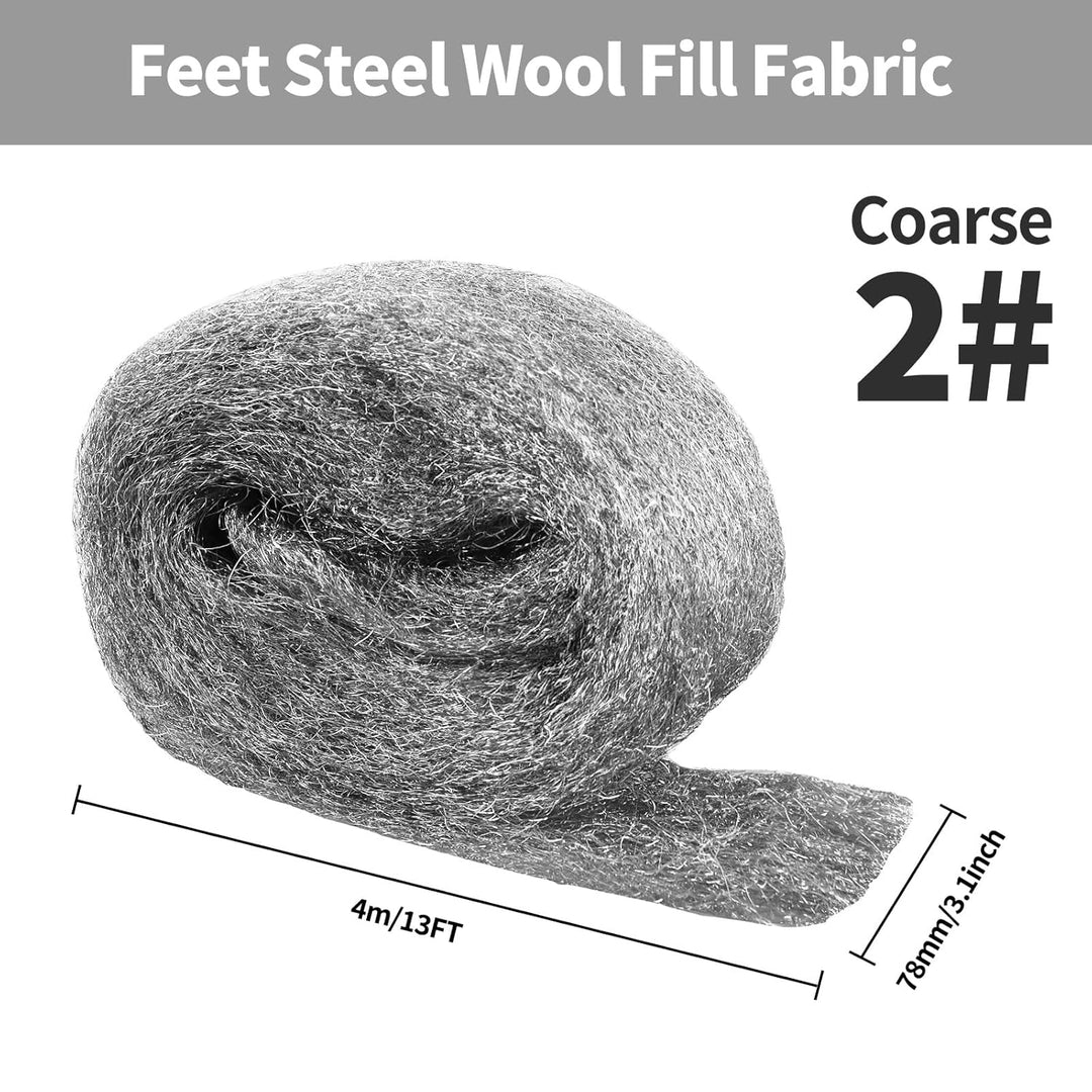 4 Rollen Mäuse 2# Stahlwolle, 16m Wirksam Stahlwolle Gegen Mäuse, Löcher Wand Risse Nagerstop Mäusea