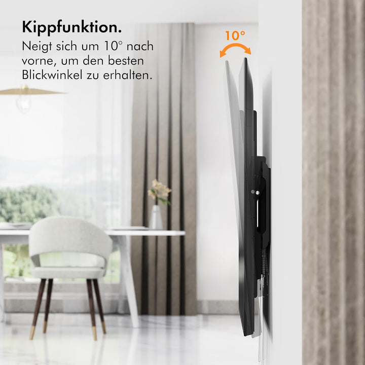 VonHaus TV Wandhalterung für 37-82"-Bildschirme, Bewegliche Wandhalterung Fernseher mit Wasserwaage,
