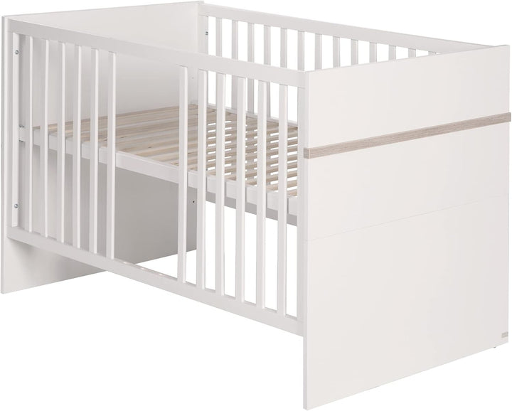 roba Kombi-Kinderbett 'Moritz', 70x140cm, Babybett, weiss, höhenverstellbar, 3 Schlupfsprossen, Komb