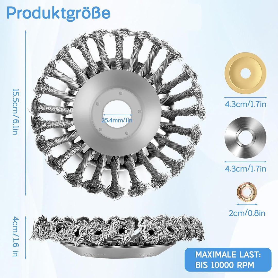 Profi Unkrautbürste für Freischneider mit 25,4mm Bohrung, 6 Zoll CS07-15, CS07-15