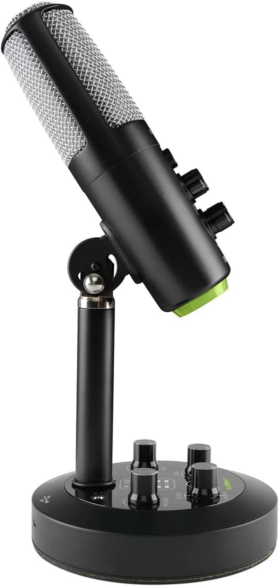 Mackie Chromium USB-Studiomikrofon Metallgehaeuse, Standfuss, inkl. Kabel, EM-Chromium, Schwarz Chro