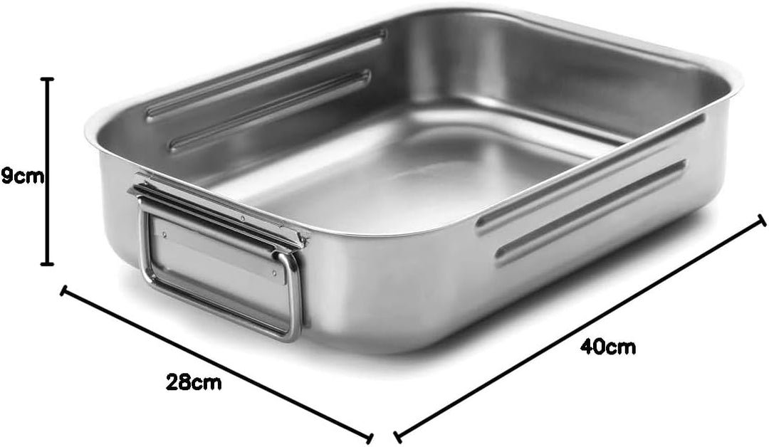Lacor 62540A Bratpfanne mit A Griffen E 18/10 40 x 28 cm