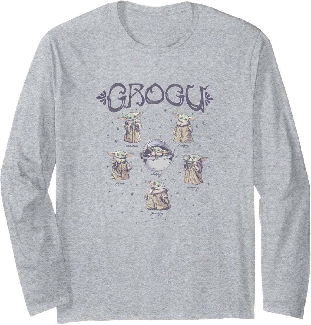 Star Wars: The Mandalorian Grogu 6 Characters in Space Langarmshirt