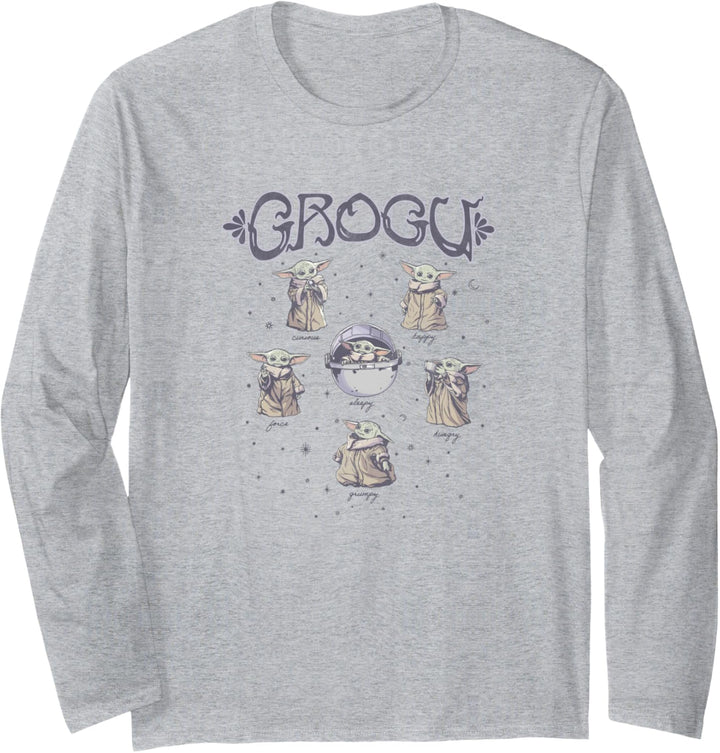 Star Wars: The Mandalorian Grogu 6 Characters in Space Langarmshirt