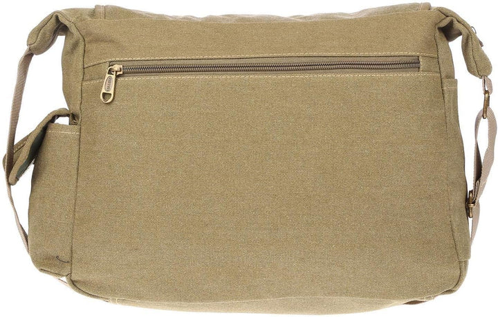 Christian Wippermann grosse XL Herren Damen Tasche Umhängetasche Canvas Messenger Bag Grün, Grün