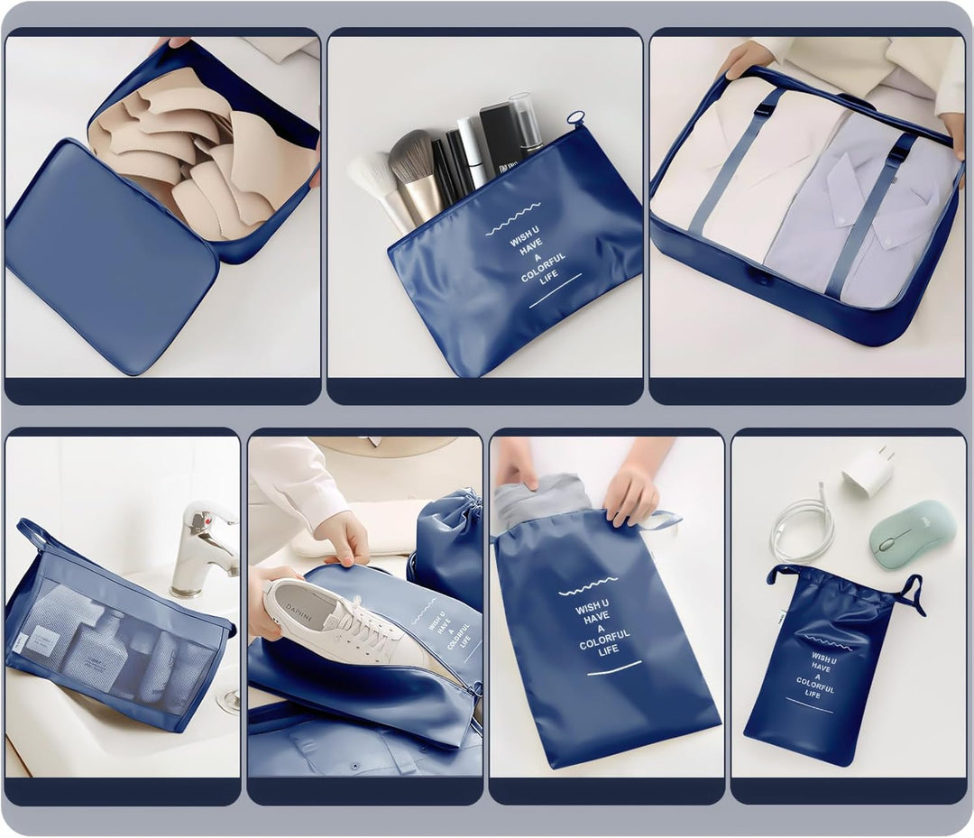 Koffer Organizer Set, 9 Pcs Packing Cubes für Reise, Packtaschen für Koffer Reise Kleidertaschen, Ve