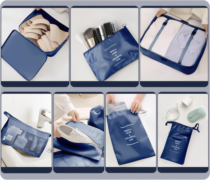 Koffer Organizer Set, 9 Pcs Packing Cubes für Reise, Packtaschen für Koffer Reise Kleidertaschen, Ve