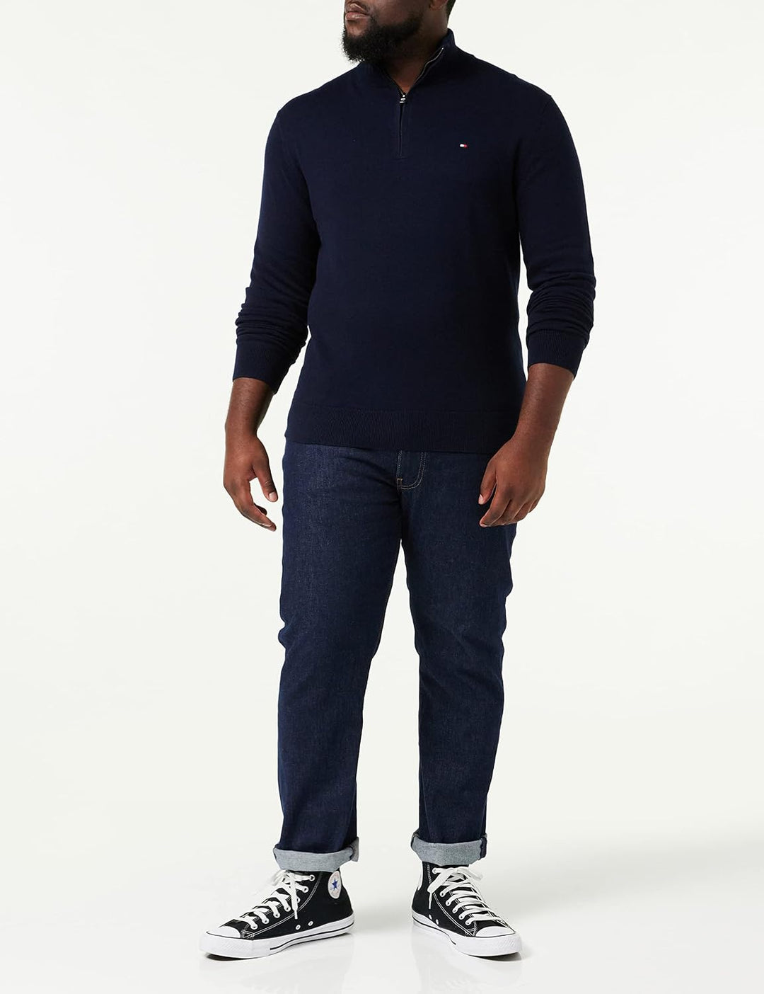 Tommy Hilfiger Herren Pimactn Cashmere Zip Mock Pullover, Desert Sky, XS