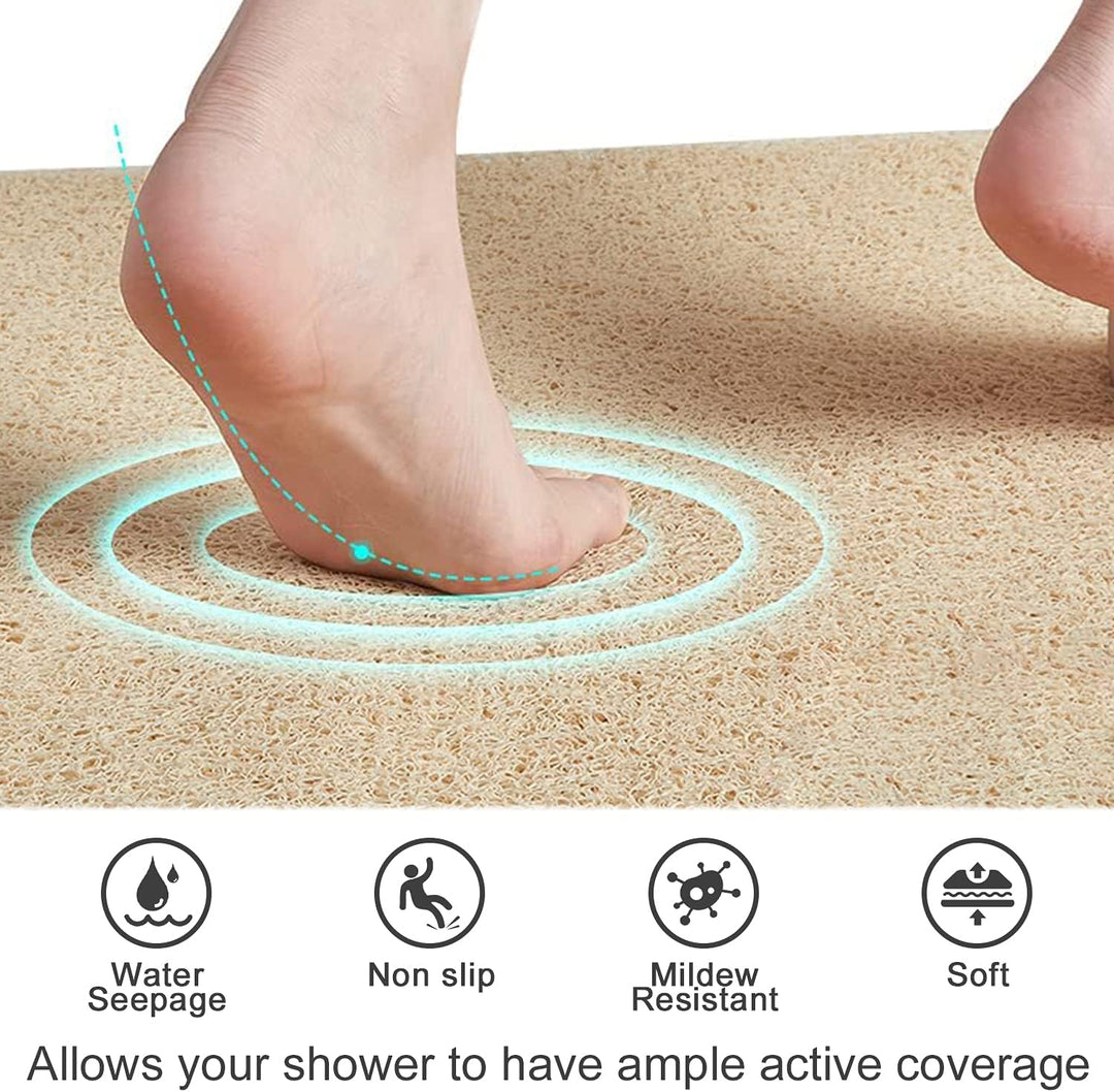 Grosse Duschmatte rutschfest,60 x 60 cm Weich Komfort Badewannenmatte mit Ablauflöchern,Anti-Schimme