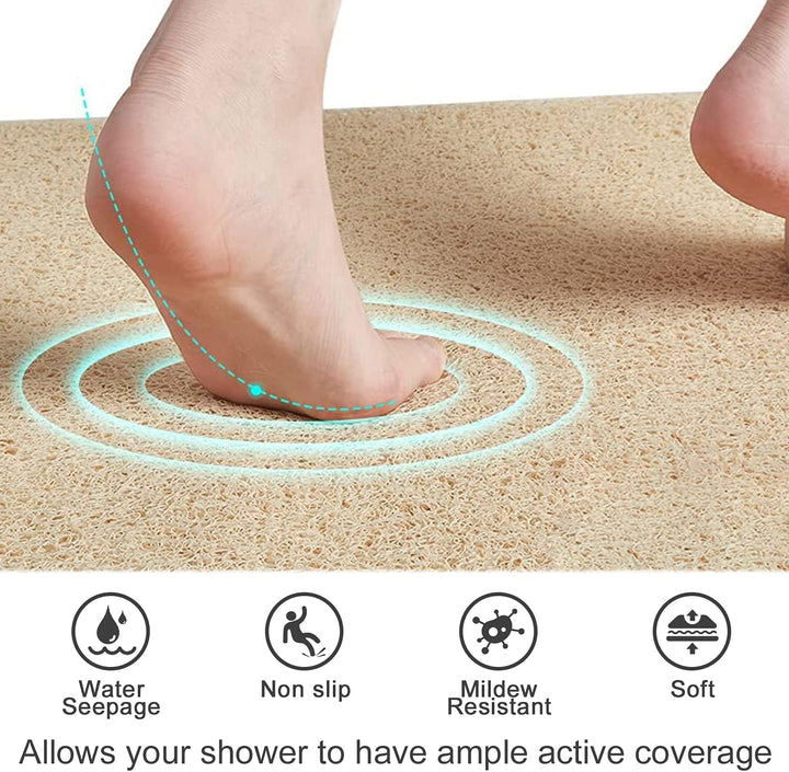 Grosse Duschmatte rutschfest,60 x 60 cm Weich Komfort Badewannenmatte mit Ablauflöchern,Anti-Schimme