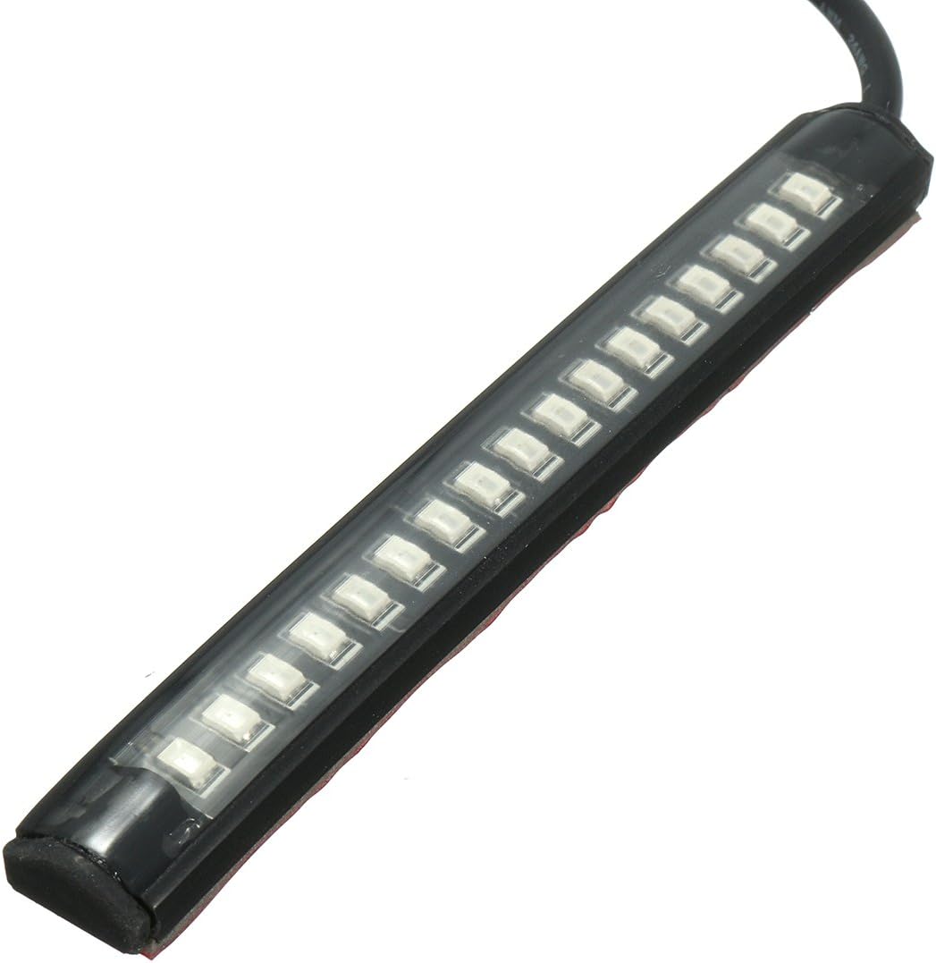 Alamor 12V 17 LED flexible Motorrad Streifen Licht Schwanz Bremse Stop Turn Sign Licht Bernstein + r