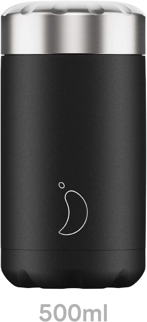 Chilly´s Unisex – Erwachsene Speisebehälter, Black, 500ml 500ml Schwarz, 500ml Schwarz