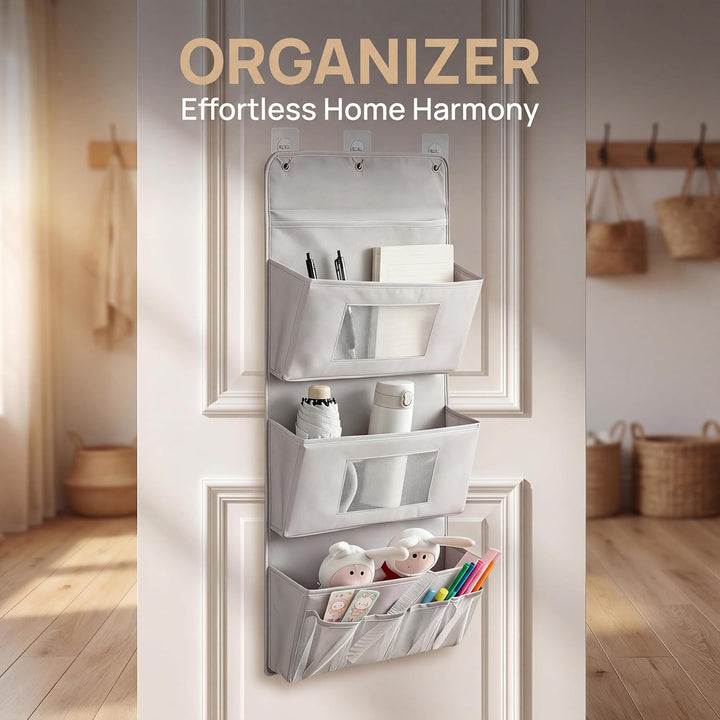 Hängeorganizer 40x90cm, 3 Schichten Tür Organizer Hängend Wandorganizer aus Oxford Stoff Hängeregal