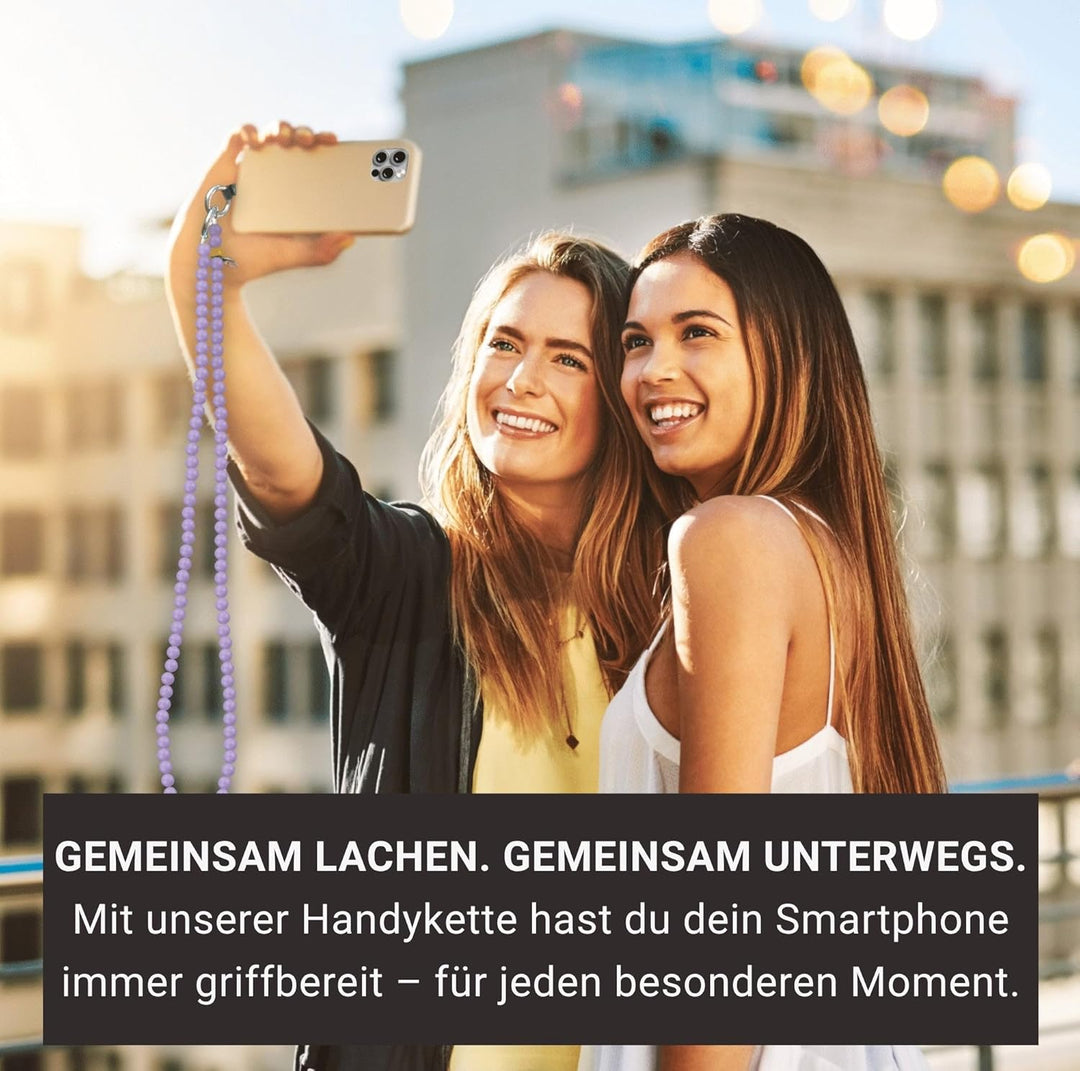 beadstars Perlen Handykette Universal zum Umhängen inkl. Patch und Geschenkbox, handgefertigt in Deu